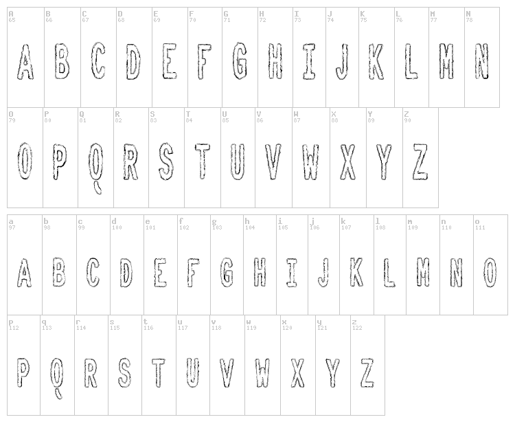 Toxic Waste TFB font map